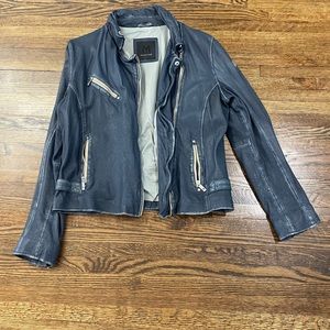 Mauritius Blue Leather Jacket